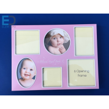  Babás képkeret 6 képpel " Blessed Angel Baby " rózsaszín fényképkeret