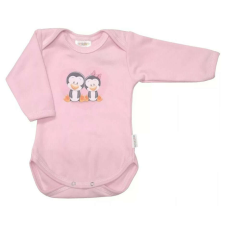 Babastar Babastar hosszú ujjú pamut body (68) Pingvinpár rózsaszín kombidressz, body