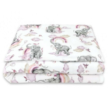 Babastar BS Ágynemű HUZAT 2 részes 90x120cm - Szivárványos Elefánt rózsaszín babaágynemű, babapléd