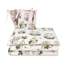 Babastar BS Ágyneműgarnitúra 3 részes - Baba Állatok rózsaszín babaágynemű, babapléd