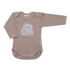 Babastar Hosszú Ujjú pamut body - Best Friends - Mogyoró - 80 kombidressz, body