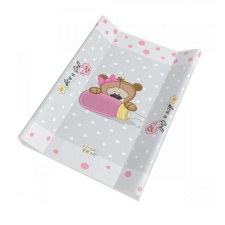 Babastar merev pelenkázólap 50x80cm - It's a Girl! Maci cumisüveggel - Szürke pelenkázó matrac