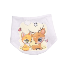 Babastar Pamut baba nyálkendő mintás - Fehér - Őzike és Róka babasapka, sál