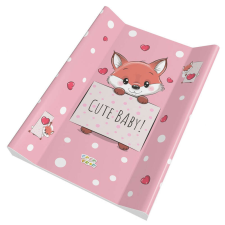  Babastar puha 2 ékes pelenkázó lap 50*70 cm - Rózsaszín szívecskés róka pelenkázó matrac