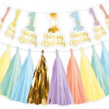Baby 1st Birthday Rainbow dekoráció szett 2 részes party kellék