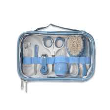 Baby Care ápolási szett átlátszó tartóban - moonlight blue babafésű