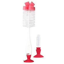 Baby Care Baby Care cumi és cumisüvegmosó kefe tapadókoronggal - Pink cumimosó kefe