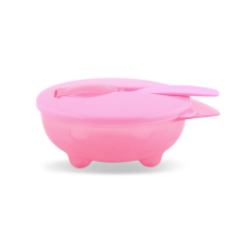 Baby Care etető tál + kanál - pink babaétkészlet