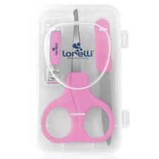 Baby Care manikűr szett tartóban - pink babafésű
