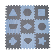 Baby Dan Puzzle habszivacs játszószőnyeg Geometriai formák, Blue 90x90 cm játszószőnyeg