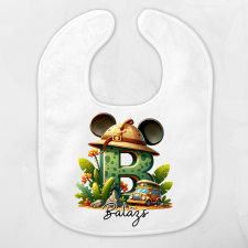 Baby előke-safari névre szóló plüssfigura
