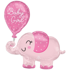  Baby Girl elefánt fólia lufi 78 cm party kellék