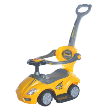 BABY MIX Bébitaxi tolókarral 3az1-ben Baby Mix Mega Car sárga lábbal hajtható járgány