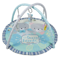 BABY MIX Játszószőnyeg játékhíddal - Maci #szürke-türkiz (9624) játszószőnyeg