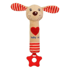 BABY MIX Sípolós plüss játék rágókával Baby Mix kutyus piros | Piros | plüssfigura