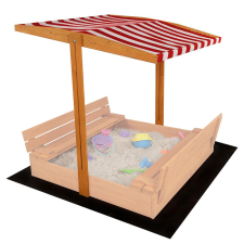 BABY MIX Tető a gyermek fa homokozóhoz Baby Mix 120x120 cm piros-fehér homokozójáték