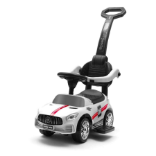 BABY MIX Zenélő bébitaxi vezetőrúddal Baby Mix RACER fehér lábbal hajtható járgány