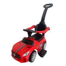 BABY MIX Zenélő bébitaxi vezetőrúddal Baby Mix RACER piros lábbal hajtható járgány