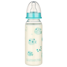 Baby-Nova cumisüveg 240 ml szilikon cumival M-es - halacska cumisüveg