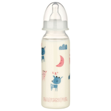 Baby-Nova éjszakai cumisüveg M-es szilikon cumival 240 ml - őzike cumisüveg