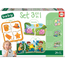Baby puzzle készlet színek, sorrend és ellentétek 3 az 1-ben puzzle, kirakós
