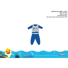  Baby Shark baba pizsama - jersey pamut pizsama - középkék - 92