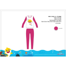  Baby Shark gyerek jersey pizsama - pamut pizsama - pink - 116