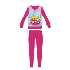 Baby Shark gyerek pizsama kislányoknak - jersey pamut pizsama - pink - 104 gyerek hálóing, pizsama