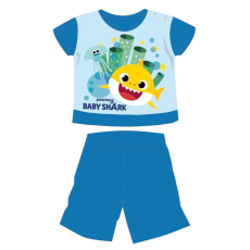  Baby Shark nyári rövid ujjú baba pizsama - pamut jersey pizsama - középkék - 98