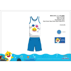 Baby Shark nyári ujjatlan gyerek pizsama - pamut pizsama - világoskék - 110