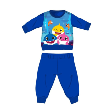 Baby Shark téli pamut baba pizsama - interlock pizsama - középkék - 80 gyerek hálóing, pizsama