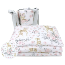 Baby Shop 3 részes ágynemű garnitúra - őzike szürke/rózsaszín lakástextília