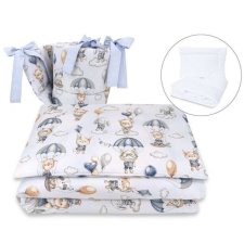 Baby Shop 5 részes babaágynemű - kék lufis állatok babaágynemű, babapléd