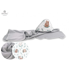  Baby Shop kapucnis fürdőlepedő 100*100 cm - Lulu natural szürke babatörülköző, kifogó