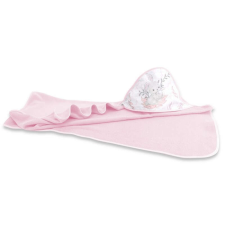  Baby Shop kapucnis fürdőlepedő 100*100 cm - rózsaszín Lulu babatörülköző, kifogó