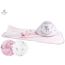 Baby Shop kapucnis fürdőlepedő 100*100 cm - rózsaszín őzike babatörülköző, kifogó