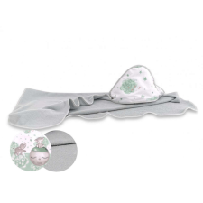 Baby Shop kapucnis fürdőlepedő 100*100 cm - zöld elefánt babatörülköző, kifogó