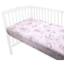  Baby Shop pamut,gumis lepedő 60*120 cm - rózsaszín virágos nyuszi babaágynemű, babapléd