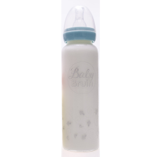 BabyBruin® hőálló üveg cumisüveg 240 ml szilikon etetőcumival, cseppmentes kupakkal fiú cumisüveg