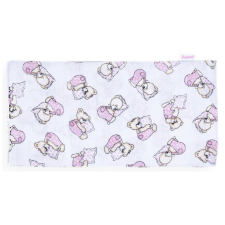 BABYBRUIN Mintás Cseh textil pelenka, textilpelenka fehér 70x70 cm - Rózsaszín maci mosható pelenka