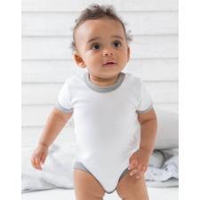 BABYBUGZ Bébi rövid ujjú kezeslábas BabyBugz Baby Ringer Bodysuit 3-6, Fehér/Piros kombidressz, body