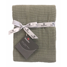 BabyDan Horgolt pamut takaró Dusty Green, 75x100cm babaágynemű, babapléd