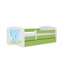 Babydreams ágy, zöld, kék, maci, fiók nélkül, matrac nélkül, 180/80 gyermekágy