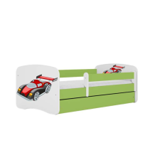 Babydreams ágy, zöld versenyautó fiókkal, latex matrac 160/80 gyermekágy