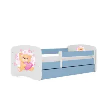 Babydreams Babydreams kék mackóágy fiók nélkül, latex matrac 180/80 gyermekágy