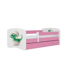 Babydreams Babydreams rózsaszín kis dínóágy fiók nélkül, kókusz matrac 140/70 gyermekágy