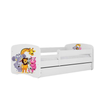 Babydreams fehér állatkerti ágy fiók nélkül, latex matrac 160/80 gyermekágy