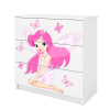  Babydreams fehér tündéri komód pillangókkal