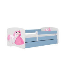 Babydreams kék hercegnős lóágy fiók nélkül, latex matrac 160/80 gyermekágy