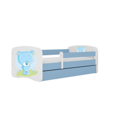 Babydreams kék mackóágy fiókkal, kókusz matrac 160/80 gyermekágy